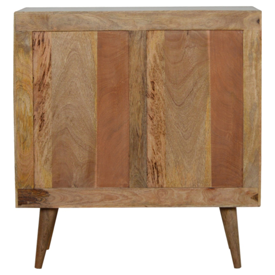 Tufa Wooden Diamond Carved Storage Cabinet In Oak Ish And White_4