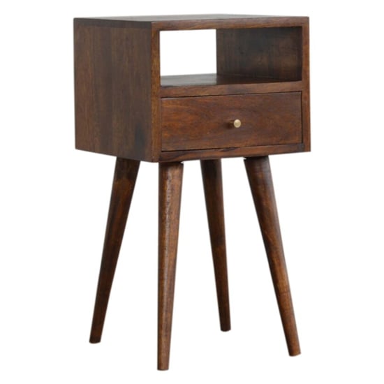 Photo of Tufa wooden petite bedside cabinet in chestnut