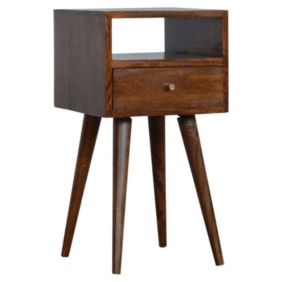 Photo of Tufa wooden petite bedside cabinet in light walnut