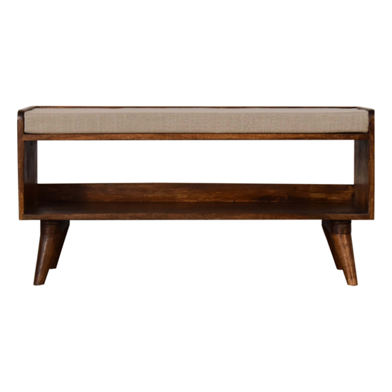 Tufa Wooden Shoes Storage Bench In Chestnut With Seat Pad_2