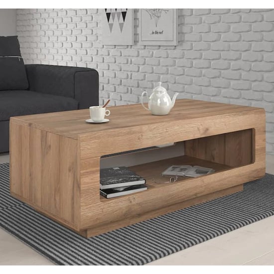 Trail Wooden Coffee Table In Grandson Oak