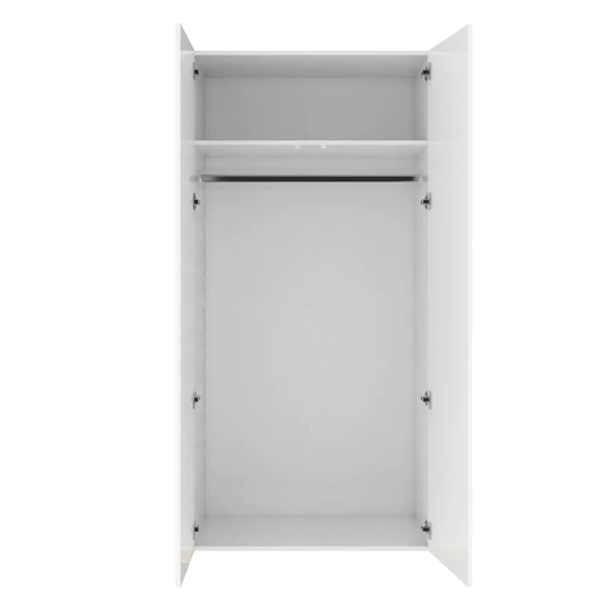 Trail High Gloss Wardrobe With 2 Doors In White