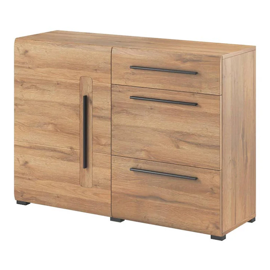 Trail Wooden Sideboard With 1 Door 3 Drawers In Grandson Oak