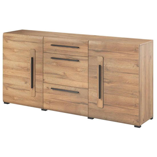 Trail Wooden Sideboard With 2 Doors 3 Drawers In Grandson Oak