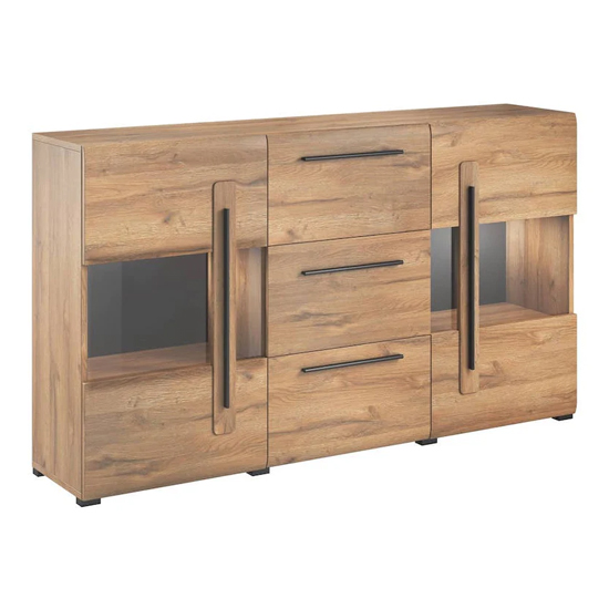 Trail Sideboard 2 Doors 3 Drawers In Grandson Oak With LED