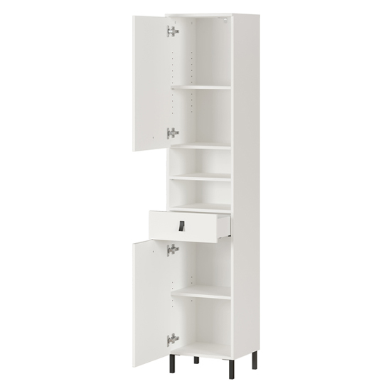 Tulsa Tall Bathroom Storage In White FiF