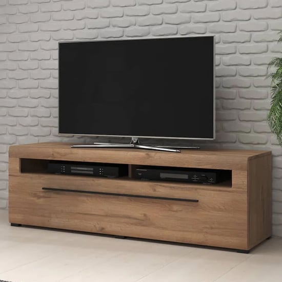 Product photograph of Trail Wooden Tv Stand Wide With 1 Drawer In Grandson Oak from Furniture in Fashion