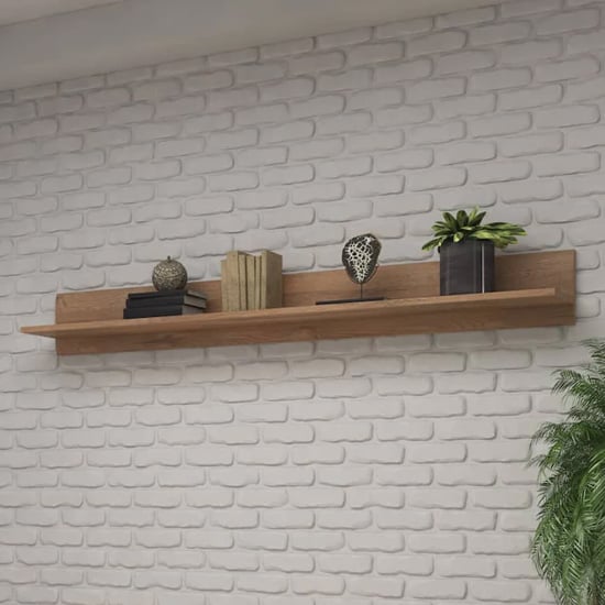 Product photograph of Trail Wooden Wall Shelf 180cm In Grandson Oak from Furniture in Fashion