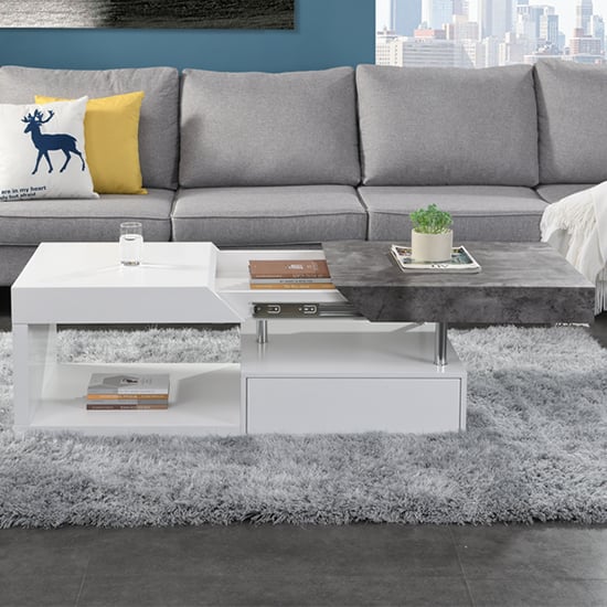 Tuna Wooden Storage Coffee Table In White And Concrete Effect_2