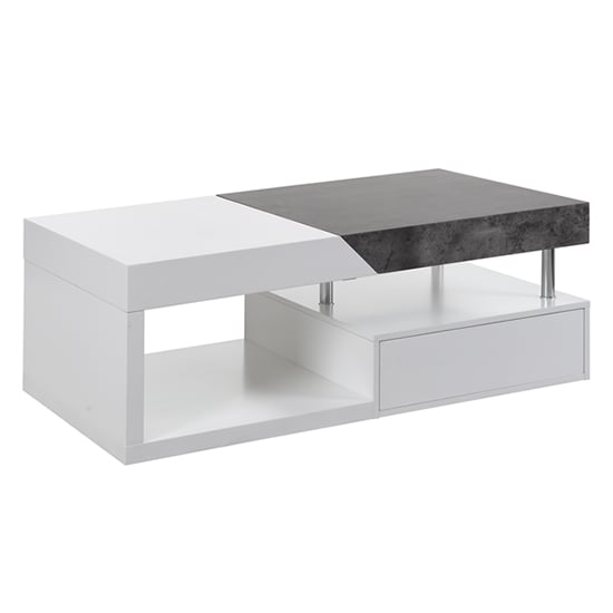 Tuna Wooden Storage Coffee Table In White And Concrete Effect_4