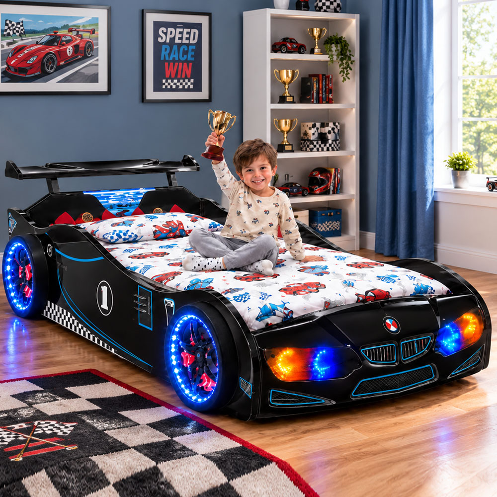 Turbo Black BMW GT1 Childrens Car Bed with Spoiler