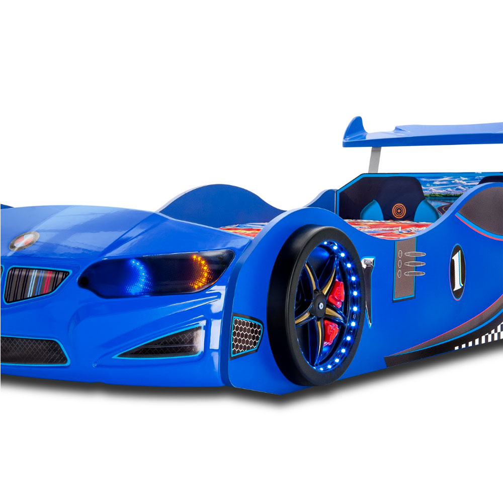 Turbo Blue BMW GT1 Childrens Car Bed with Spoiler