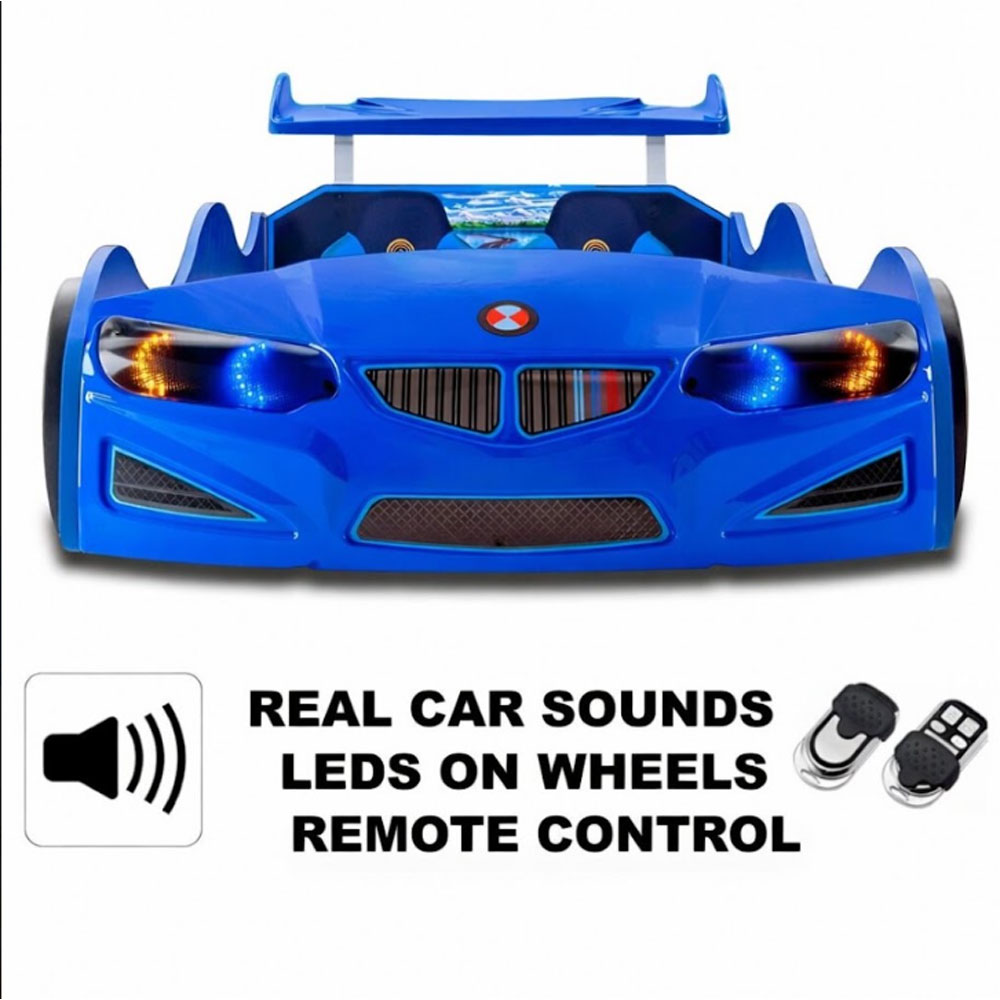 Turbo Blue BMW GT1 Childrens Car Bed with Spoiler