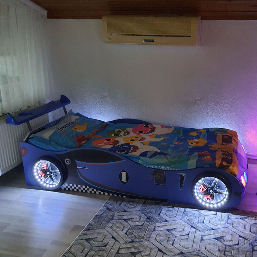 Turbo Blue BMW GT1 Childrens Car Bed with Spoiler