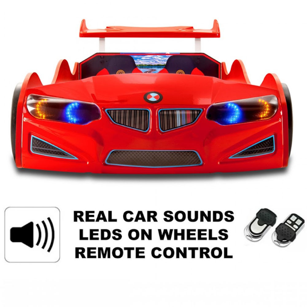 Turbo Red BMW GT1 Childrens Car Bed with Spoiler