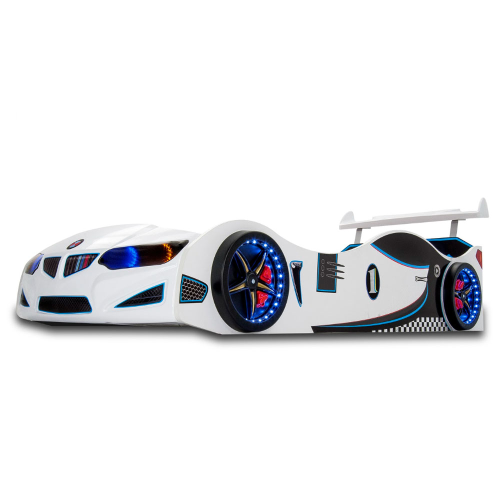Turbo White BMW GT1 Childrens Car Bed with Spoiler