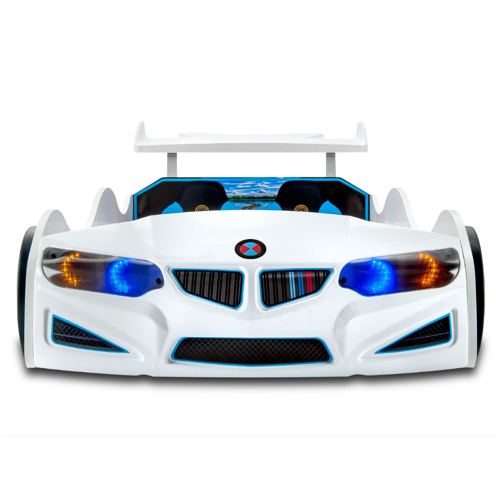 Turbo White BMW GT1 Childrens Car Bed with Spoiler
