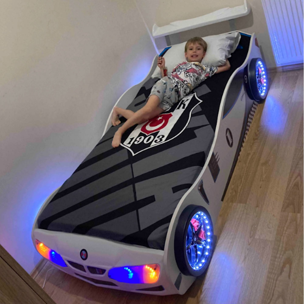 Turbo White BMW GT1 Childrens Car Bed with Spoiler
