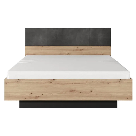 Turin Wooden Ottoman King Size Bed In Artisan Oak