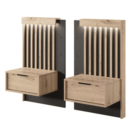 Read more about Turin wooden set of 2 bedside tables in artisan oak
