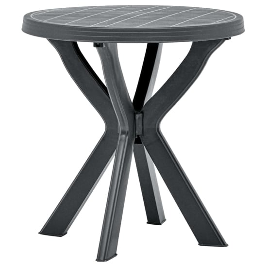 Product photograph of Turlock Round Plastic Bistro Table In Anthracite from Furniture in Fashion