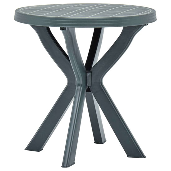 Product photograph of Turlock Round Plastic Bistro Table In Green from Furniture in Fashion