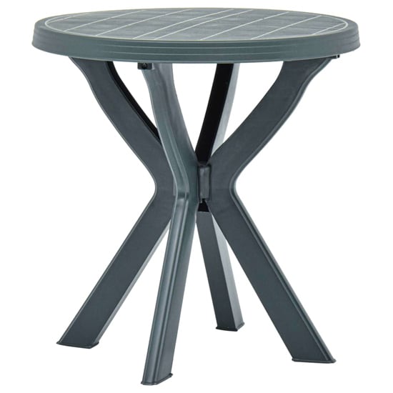 Turlock Round Plastic Bistro Table In Green