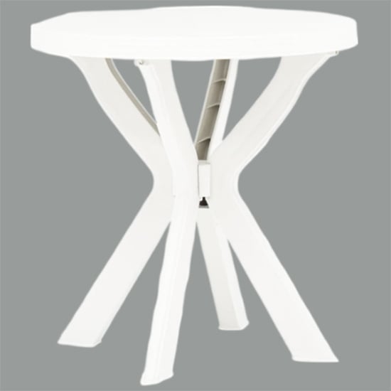 Product photograph of Turlock Round Plastic Bistro Table In White from Furniture in Fashion