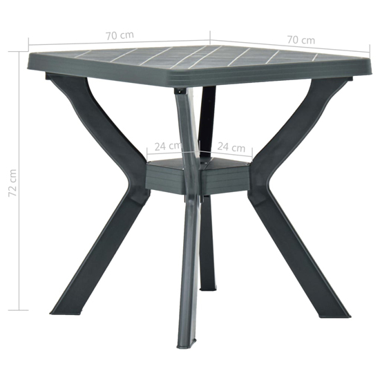 Turlock Square Plastic Bistro Table In Anthracite