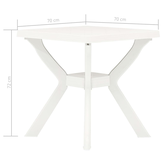 Turlock Square Plastic Bistro Table In White