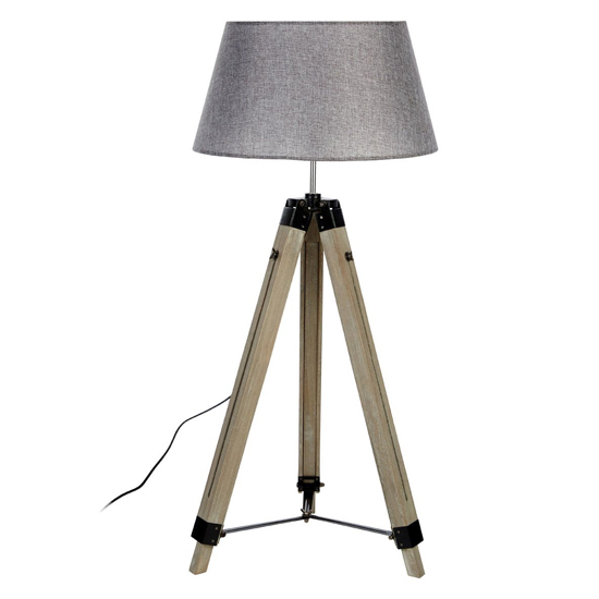 Tuscany Grey Fabric Shade Floor Lamp With Tripod Base_2
