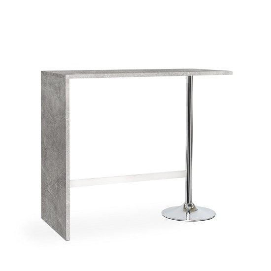 Read more about Tuscon bar table in concrete effect with chrome legs