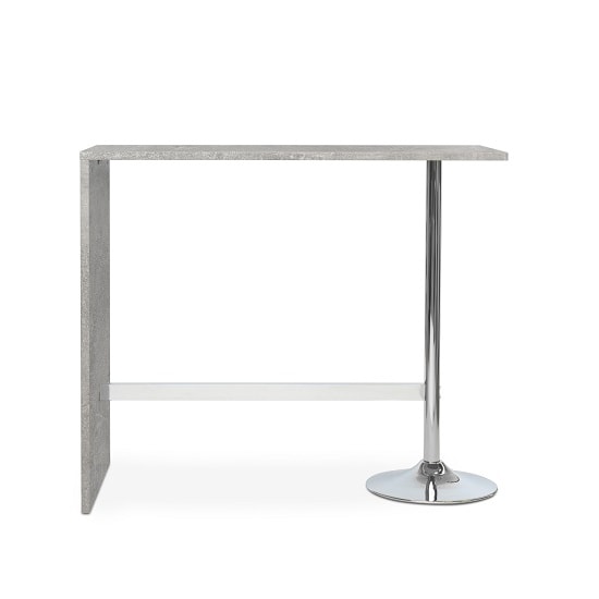 Tuscon Bar Table In Concrete Effect With Chrome Legs_2