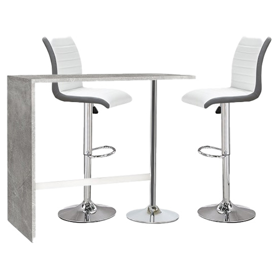 Read more about Tuscon concrete effect bar table 2 ritz white and grey bar stool