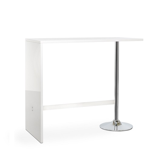 Tuscon Bar Table In White High Gloss With Chrome Legs_3