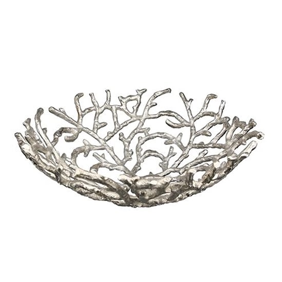 Read more about Twigs aluminium large decorative bowl in antique silver