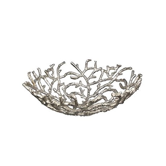 Read more about Twigs aluminium small decorative bowl in antique silver