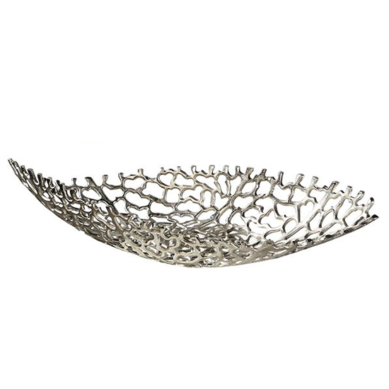 Read more about Twirl aluminium large decorative bowl in antique silver