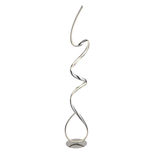 Twirls LED Floor Lamp In Chrome With Clear Crystal Decoration