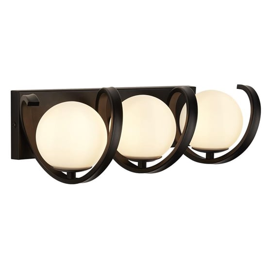 Read more about Twister 3 lights opal satin glass wall light in black