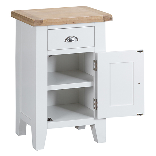 Tyler Wooden 1 Door And 1 Drawer Side Table In White_4