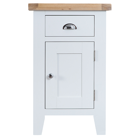 Tyler Wooden 1 Door And 1 Drawer Side Table In White_5