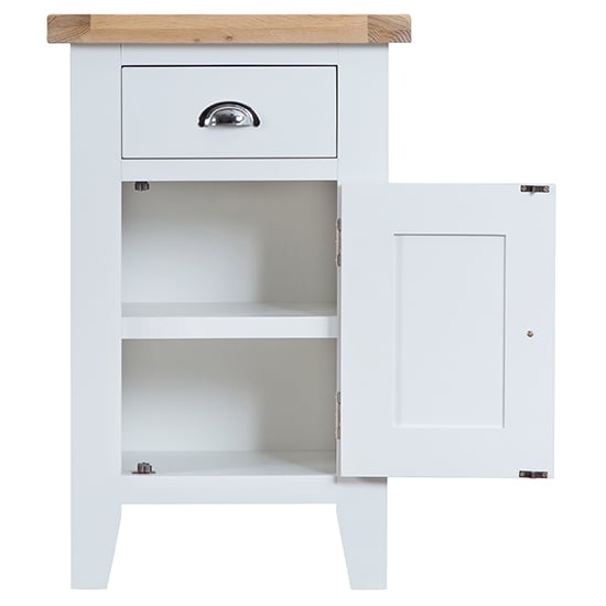 Tyler Wooden 1 Door And 1 Drawer Side Table In White_6