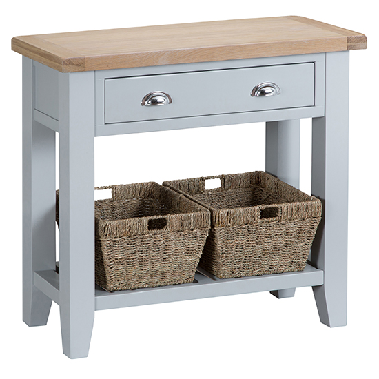 Tyler Wooden 1 Drawer Console Table In Grey