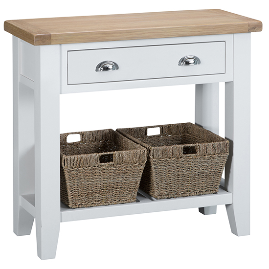 Tyler Wooden 1 Drawer Console Table In White thumbnail