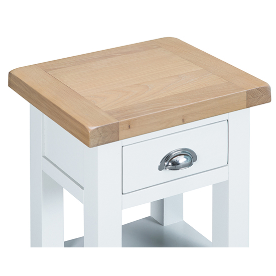 Tyler Wooden 1 Drawer Side Table In White_3