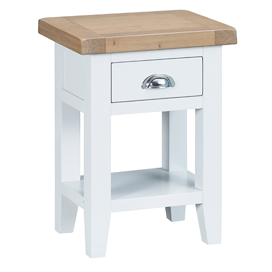 Tyler Wooden 1 Drawer Side Table In White_1