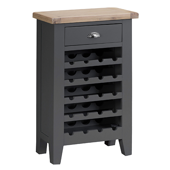 Product photograph of Tyler Wooden 1 Drawer Wine Cabinet In Charcoal from Furniture in Fashion