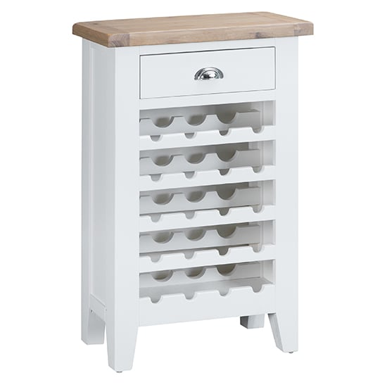 Product photograph of Tyler Wooden 1 Drawer Wine Cabinet In White from Furniture in Fashion
