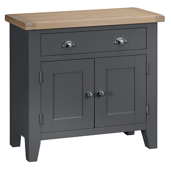 Tyler Wooden 2 Doors And 1 Drawer Sideboard In Charcoal